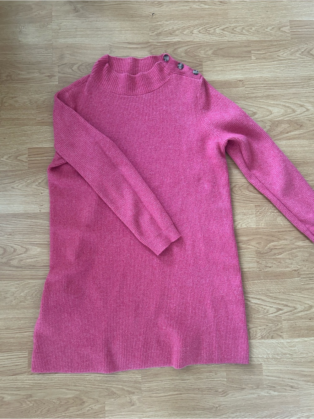 LOFT Pink Long Sleeve Sweater Dress